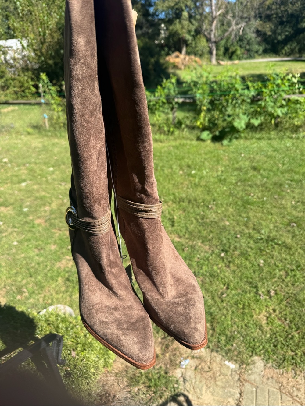 Over-the-Knee Suede Boots in Brown - Elegant Wrap Detail